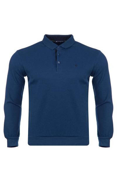 Büyük Beden Klasik Kalıp Polo Yaka Sweatshirt - 4