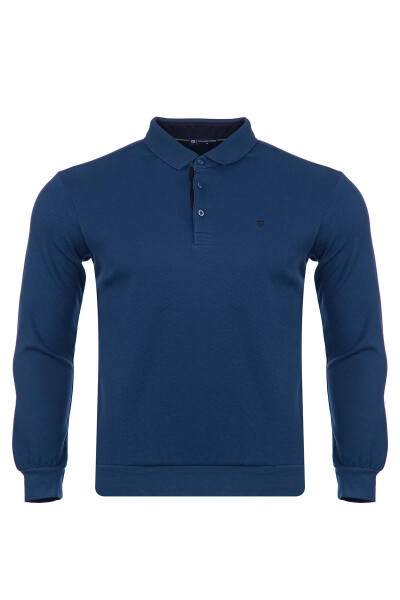 Büyük Beden Klasik Kalıp Polo Yaka Sweatshirt - 1