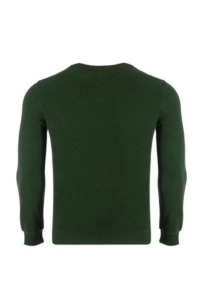 Büyük Beden Regular Fit Kadife Selanik Basic Erkek Bisiklet Yaka Sweatshirt - 4