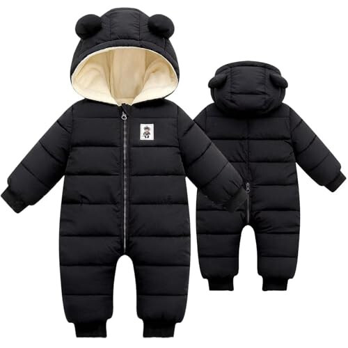 BYFRI Baby Boys Girls Snowsuit Infant Winter Clothes Newborn Hooded Jacket Toddler Jumpsuit Coat - 1