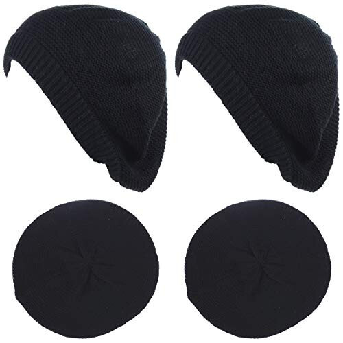 BYOS Chic French Style Lightweight Soft Slouchy Knit Beret Beanie Hat in Solid - 1