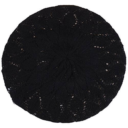 BYOS Chic Parisian Style Soft Lightweight Crochet Cutout Knit Beret Beanie Hat - 28