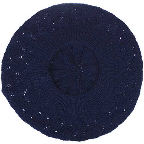 BYOS Chic Soft Knit Airy Cutout Lightweight Slouchy Crochet Beret Beanie Hat - 3