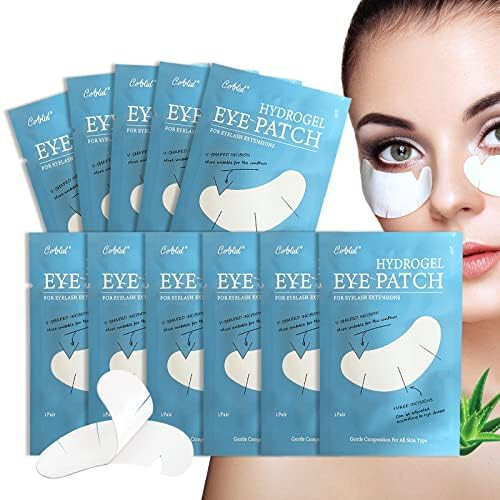 C. ARTIST 100 Pairs V-Shaped 100% Natural Eyelash Extension Under Eye Gel Pads Kit, Hydrogel Eye Patches with Collagen & Aloe Vera, Eyelash Extension Supplies Tools, Lash Tech Supplies - 1