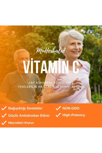 C Vitamini 500 gr | Askorbik Asit | Avrupa, Ekstra Saf | Yenilebilir Toz Form - 5