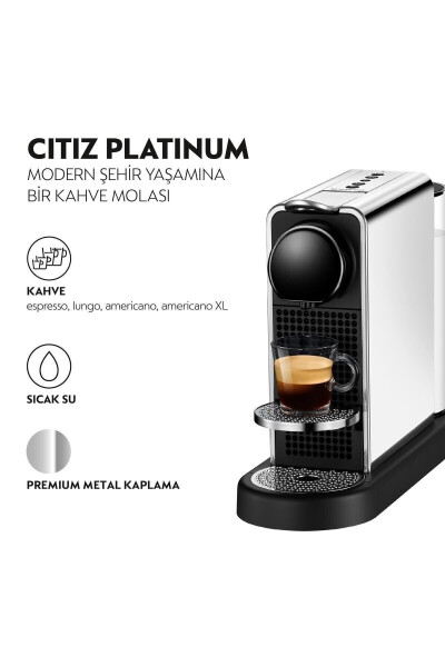 C140 Citiz Platinum Coffee Machine, Stainless Steel - 2