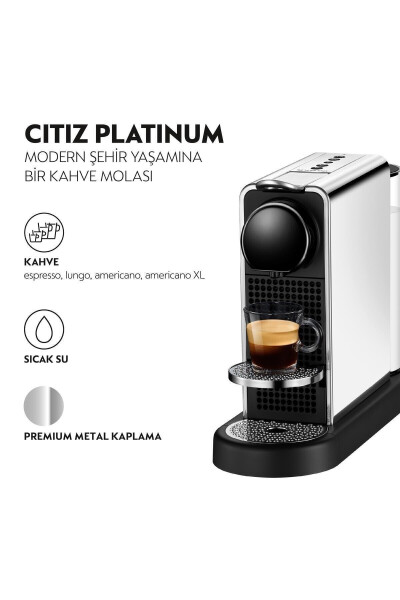 C140 Citiz Platinum Kahve Makinesi, Paslanmaz Çelik - 18