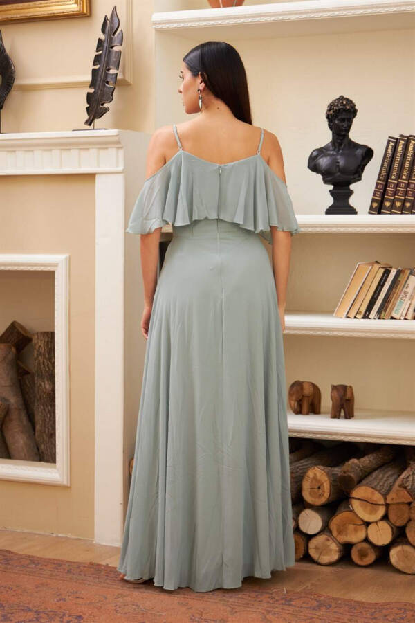 Çağla Strapless Long Evening Dress - 5