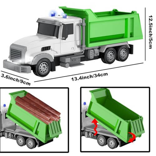 CALEST Uzaktan Kumandalı İnşaat Kamyon Oyuncak RC Araç, 6 Kanallı Kamyon Oyuncakları 6 Adet Ahşap, 2 Şarj Edilebilir Pil, 1/24 Ölçekli Kamyon, 3-8 Yaş Çocuklar İçin Doğum Günü Hediye Fikirleri - 4