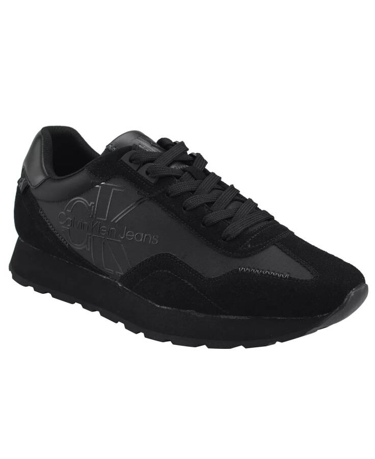 Calvin Klein Men's Eden Lace Up Casual Sneakers All Black - 1