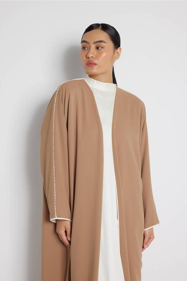 Camel Detailed Abaya with Biye - 5