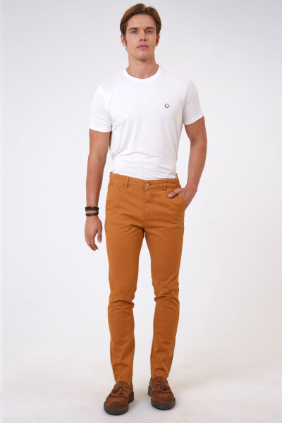 Camel Slim Fit Cotton Reinforced Chino Pants - 1