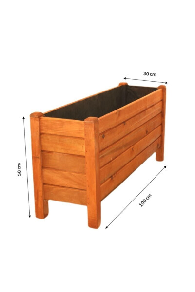 Camping Time Wooden Planter Outdoor Flower Pot Decorative Planter Large Size - 4