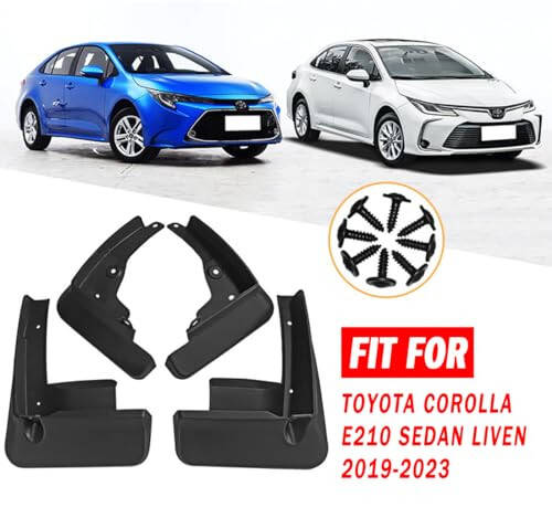 Çamurluk Koruyucuları Çamurluklar 2019-2023 Toyota Corolla E210 Sedan LIVEN Çamurluklar, Ön ve Arka Çamurluk Sıçrama Koruyucuları Aksesuarları - 4 Adet, Siyah - 2