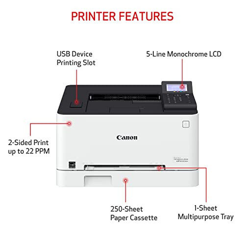 Canon Color imageCLASS LBP632Cdw Kablosuz Mobil Hazır Lazer Yazıcı, 22 Sayfa/Dakika, Beyaz - 3