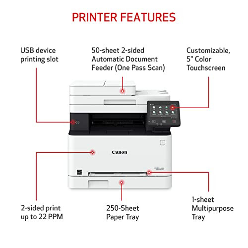 Canon Color imageCLASS MF656Cdw - All in One, Duplex, Wireless Laser Printer with 3 Year Limited Warranty, White - 9