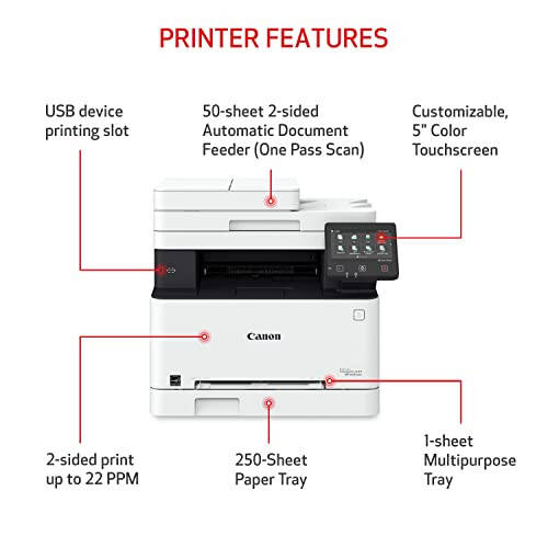 Canon Color imageCLASS MF656Cdw - Hammasi Birlashtirilgan, Ikki Tomonlama, Simsiz Lazer Printer, 3 Yil Cheklangan Kafolat, Oq - 9