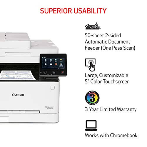 Canon Color imageCLASS MF656Cdw - Hammasi Birlashtirilgan, Ikki Tomonlama, Simsiz Lazer Printer, 3 Yil Cheklangan Kafolat, Oq - 12