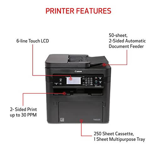 Canon imageCLASS MF269dw II - Chop etish, Nusxa olish, Skanlash, Faks, Simsiz, 2 tomonlama lazer printer, Avtomatik hujjatlarni yuklash bilan, Alexa bilan ishlaydi - 3