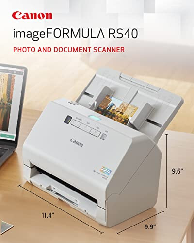 Canon imageFORMULA RS40 Foto va Hujjatlarni Skner qiluvchi, Avtomatik Hujjat Kiritish bilan | Windows va Mac | Fotosuratlarni Skner qiladi - Jonli Rang - USB Interfeysi - 1200 DPI - Yuqori Tezlik - Oson Sozlash - 2