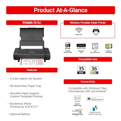 Canon PIXMA TR150 Simsiz Ko'chma Printer - 2