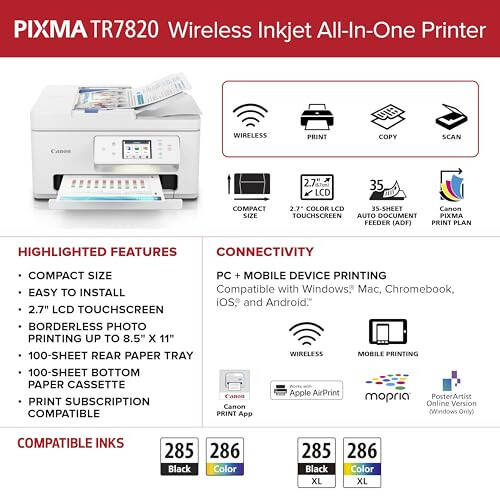 Canon PIXMA TR7820 - Simsiz Uy Uyda Uskuna Printer - 6