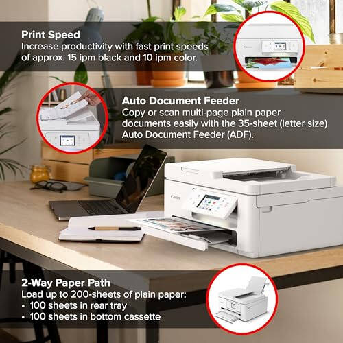 Canon PIXMA TR7820 - Wireless Home All-in-One Printer - 3