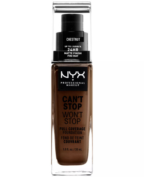 Can't Stop Won't Stop Full Coverage Foundation, 1-oz. 23 Chestnut (deepest deep/neutral undertone) - 1