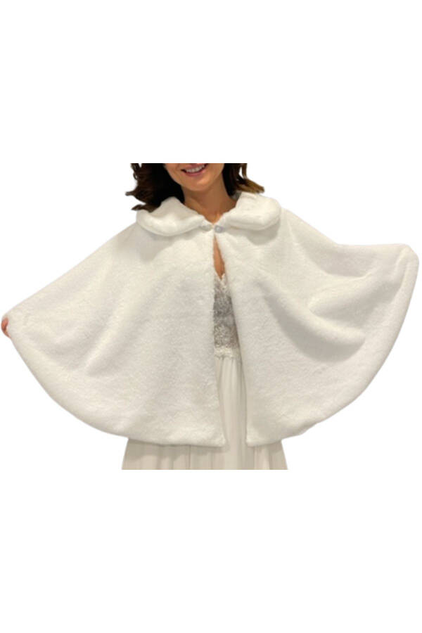 Cape Wedding Model 2 - White Bridal Fur Stole Bolero - 1