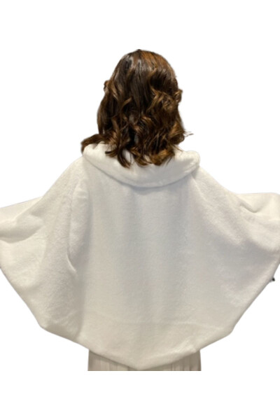 Cape Wedding Model 2 - White Bridal Fur Stole Bolero - 3