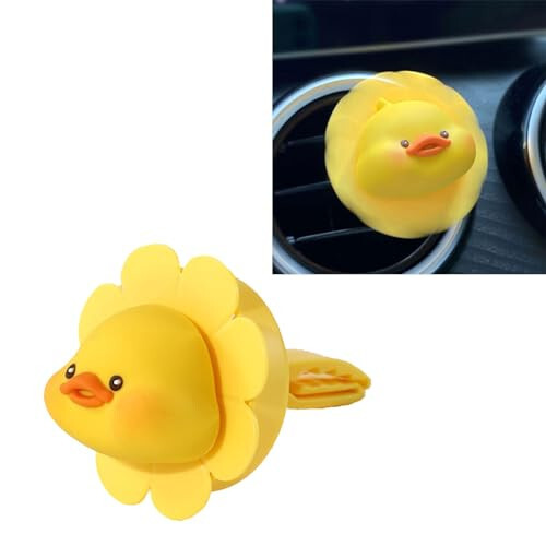 Car Air Outlet Vent Freshener, Rotating Clip Car Vent Clip Fragrance Diffuser Safe Plug and Play Cute Little Flower Shape Innovative for Car Interior Decor (Duck) - 3