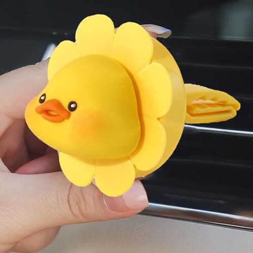 Car Air Outlet Vent Freshener, Rotating Clip Car Vent Clip Fragrance Diffuser Safe Plug and Play Cute Little Flower Shape Innovative for Car Interior Decor (Duck) - 4