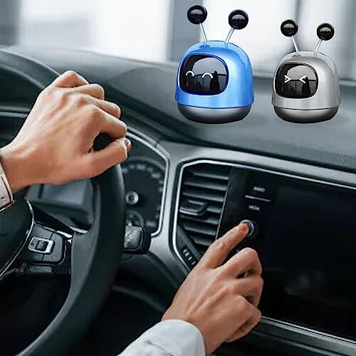 Car Aroma Diffuser, Dynamic Design, Simple Use, Robot Car Perfume, Fresher for Vehicle (Blue) - 4