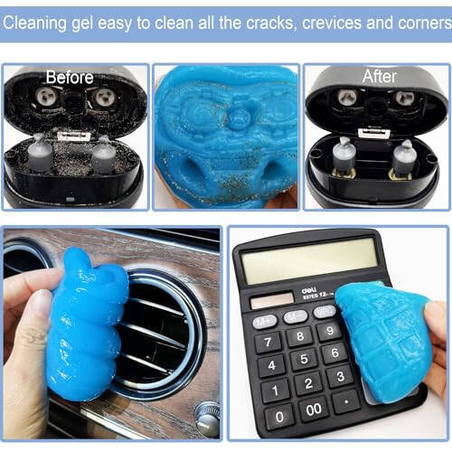 Car Cleaning Gel Interior Car Cleaner Dust Cleaning Gel Car Cleaning Putty Air Vent Cleaner, Laptop Keyboard Cleaning Kit Computer Keyboard Cleaner Brush Kit - 5