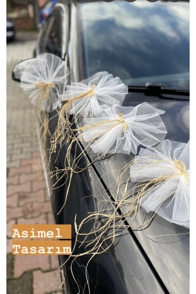 Car Convoy Decoration Tulle Design 12 Pieces Wedding Convoy - 6