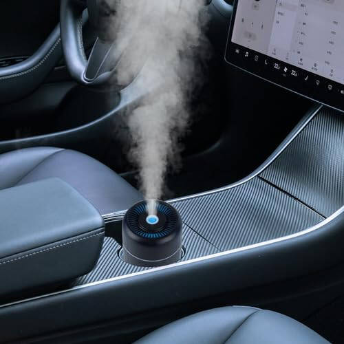 Car Diffuser Humidifier USB Essential Oil Diffuser 100ml Mini Car Air Freshener Diffuser Mist Portable Diffuser for Car Office Home (Black) - 1