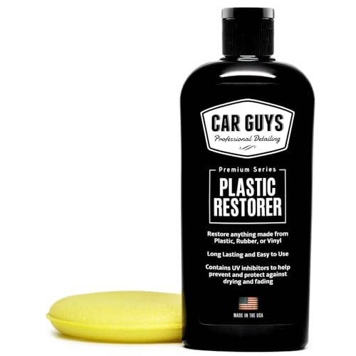 CAR GUYS Plastic Restorer | Bring Plastic, Rubber, and Vinyl Back to Life! | User Friendly Trim Restorer | Safe Auto Detailing Supplies | 8 Oz Kit with Foam Applicator - 1