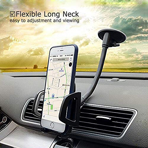 Car Phone Mount, Vansky 3-in-1 Cell Holder Air Vent Dashboard Mount Windshield for iPhone Xs Max R X 8 Plus 7 6S Samsung Galaxy S9 S8 Edge S7 S6 LG Sony and More - 3