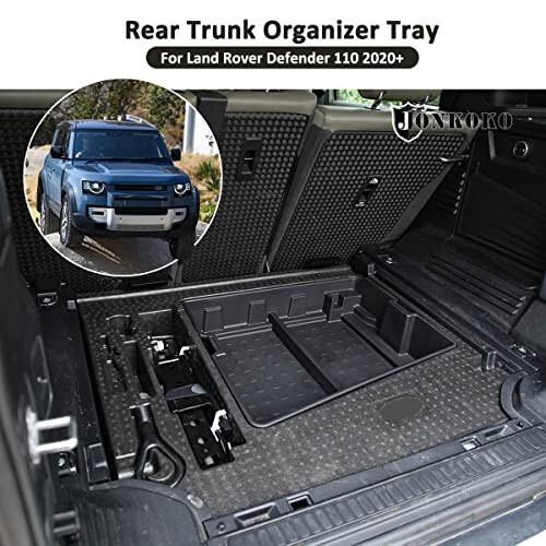 Car Trunk Organizer, Multi-Compartment Automotive Car Organizer for Land Rover Defender 2020-2023 Rear Trunk Organizer Tray 110 Accessories - 4