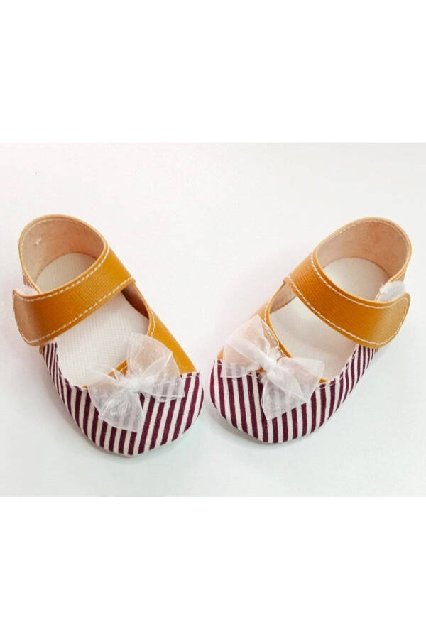 Caramel Colored Bow Baby Girl Shoes - 1