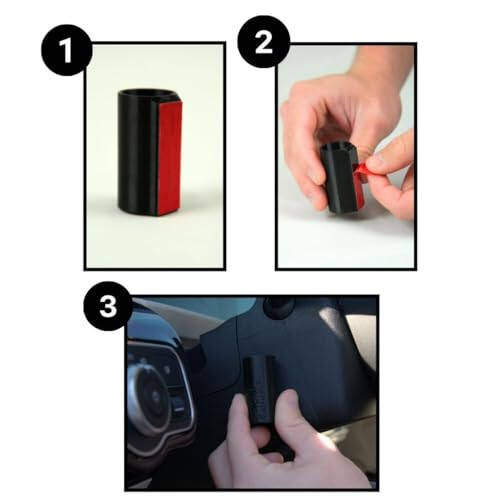 CarChap Car Lip Balm Holder [THE ORIGINAL], Chapstick Holder for Car, Mess Free in the Heat. Featured in Car and Driver. USA Made, Patent Pending. Interior Car Accessories for Women and Men [BLACK] - 5