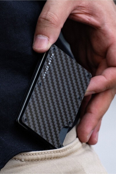 Cardx - Dark Wave Clips - Carbon Fiber Wallet & Card Holder - Money Clip, RFID Blocking (BLACK) - 7