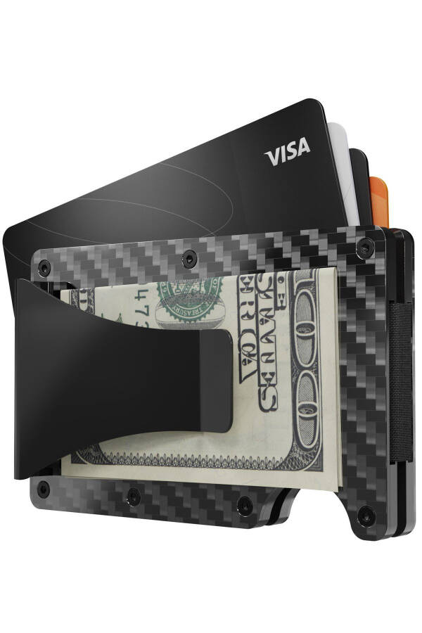 Cardx - Dark Wave Clips - Carbon Fiber Wallet & Card Holder - Money Clip, RFID Blocking (BLACK) - 8