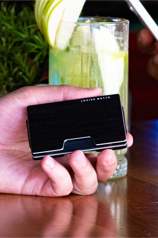 Cardx - Detroit - Next Generation Metal Wallet & Card Holder - Rfid, Removable Clip Unisex (BLACK) - 9