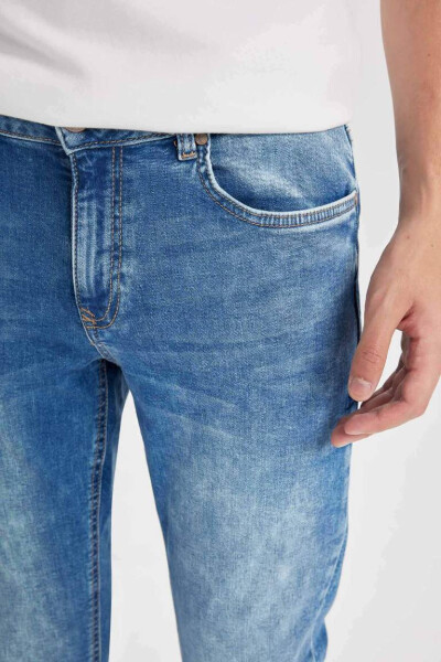 Carlo Skinny Fit Ekstra Dar Kalıp Normal Bel Ekstra Dar Paça Jean Pantolon Mint Mavi - 5