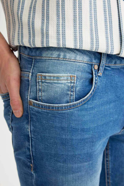 Carlo Skinny Fit Ekstra Dar Kalıp Normal Bel Ekstra Dar Paça Jean Pantolon Mint Mavi - 5