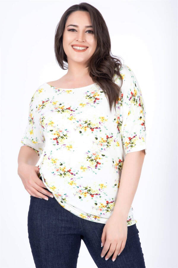 Carmen Collar Floral T-Shirt - 1