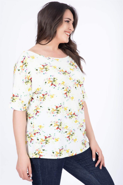 Carmen Collar Floral T-Shirt - 2