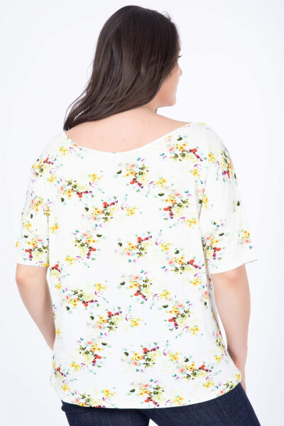 Carmen Collar Floral T-Shirt - 6