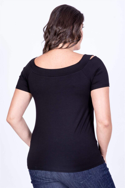 Carmen Collar T-Shirt with Slit - 3